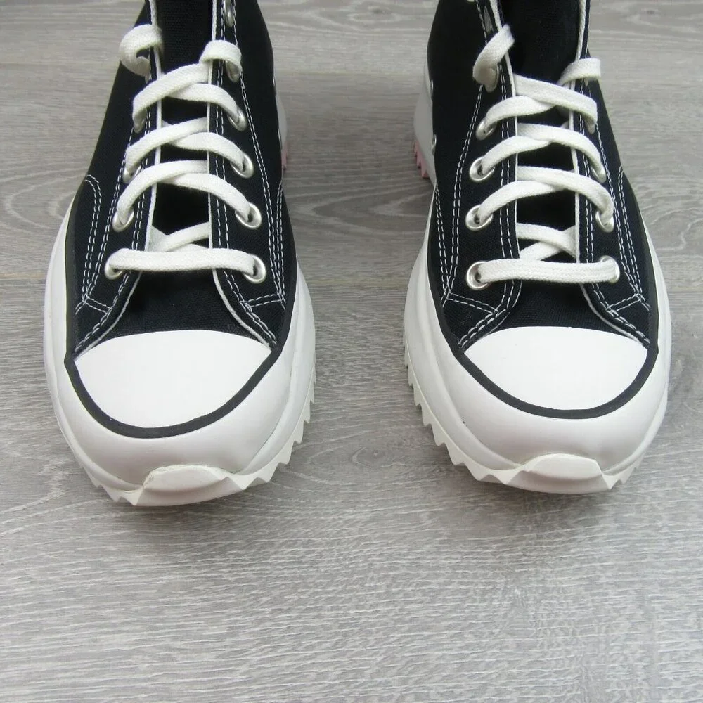 Converse Run Star Hike HI "Love" Sneakers Women's Size 7.5 Black Red NEW - Picture 5 of 16